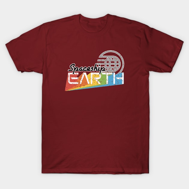 Spaceship Earth - Distressed T-Shirt by Florida Project